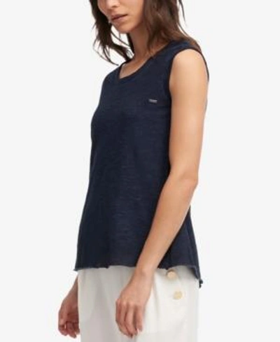 Shop Dkny Cotton Snap-back Top, Created For Macy's In Indigo