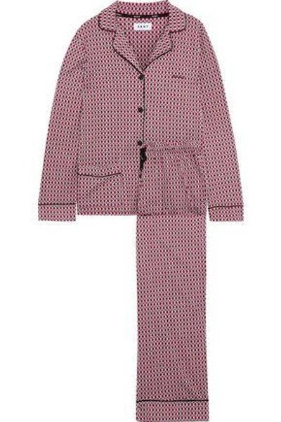 Shop Dkny Woman Printed Cotton-blend Poplin Pajama Set Brick