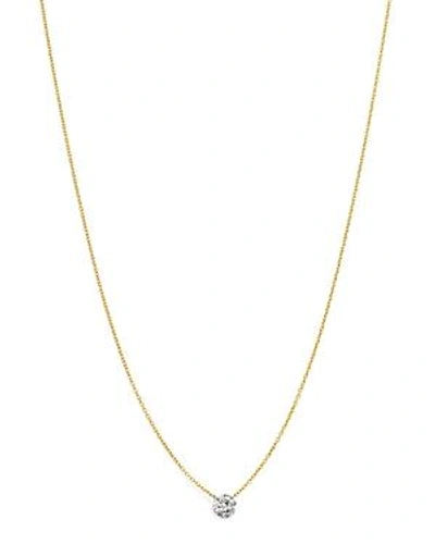 Shop Aerodiamonds 18k Yellow Gold Solo Diamond Necklace, 18 In White/gold