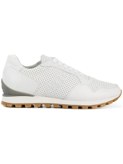 Shop Dirk Bikkembergs Punch Hole Detail Sneakers In White