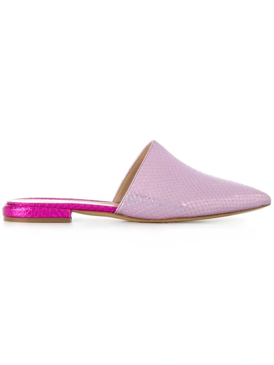 Shop Aldo Castagna Snakeskin Slippers - Pink