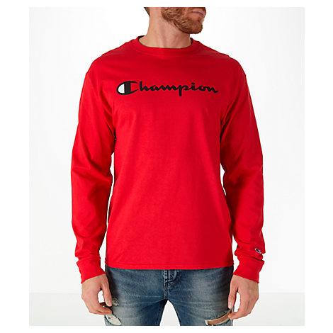 champion shirt long sleeve red