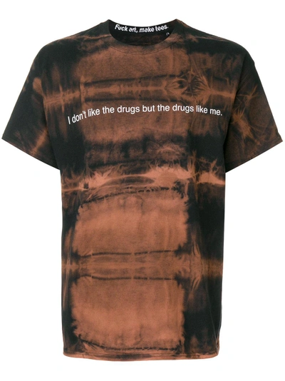 Shop Famt F.a.m.t. I Don't Like The Drugs Bleach T-shirt - Brown