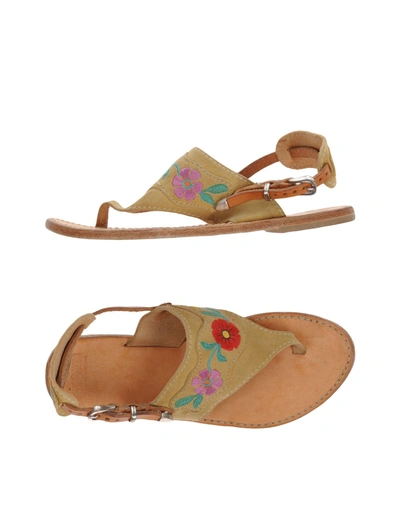 Shop Rust Mood Toe Strap Sandals In Beige