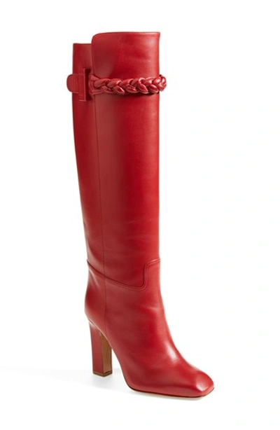 Shop Valentino Over The Knee Boot (women) In Red