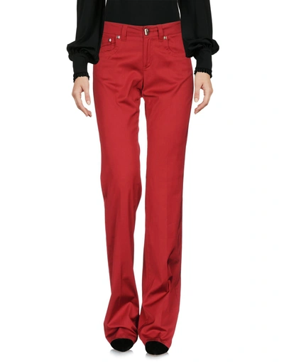 Shop Roberto Cavalli Casual Pants In Brick Red
