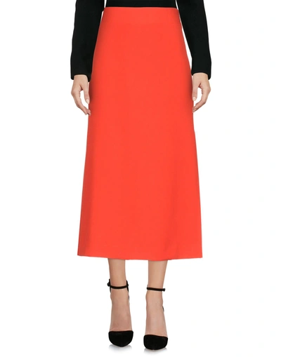 Shop Milly Midi Skirts In Red