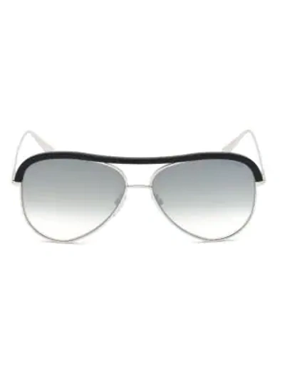 Shop Tom Ford Sabine 60mm Aviator Sunglasses In Silver