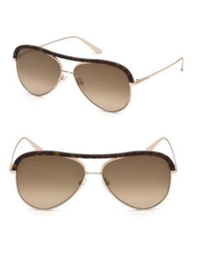 Shop Tom Ford Women's Sabine 60mm Aviator Sunglasses In Gold