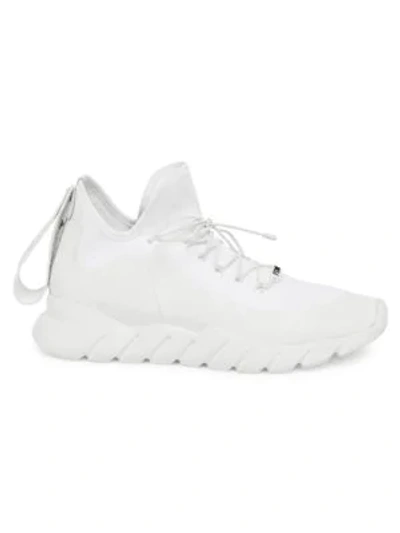 Shop Fendi Men's Vocab High-top Sneakers In Bianco