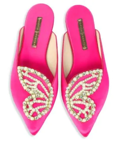 Shop Sophia Webster Bibi Butterfly Embellished Mules In Fuchsia