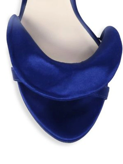 Shop Sophia Webster Lucia Satin Sandals In Midnight Blue