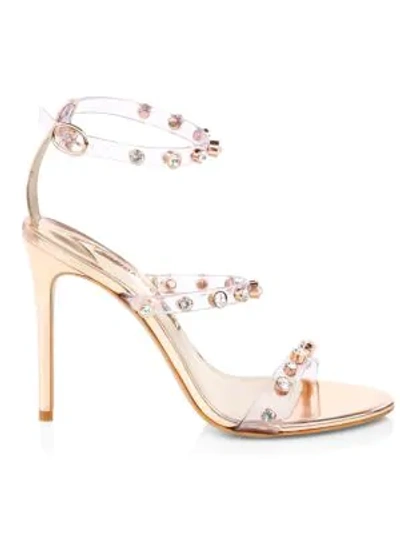 Shop Sophia Webster Rosalind Gem-embellished Sandals In Rose Gold