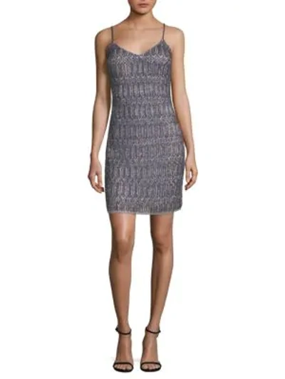 Shop Basix Black Label Beaded Sequin Dress In Gunmetal