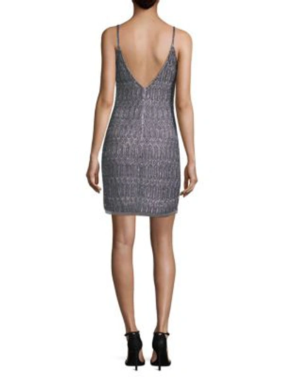 Shop Basix Black Label Beaded Sequin Dress In Gunmetal