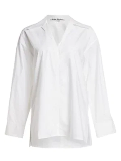 Shop Acne Studios Long-sleeve Cotton Shirt In White