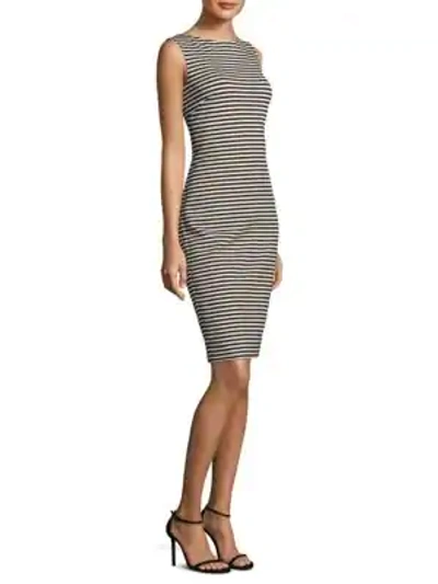 Shop Max Mara Striped Sleeveless Sheath Dress In Multi