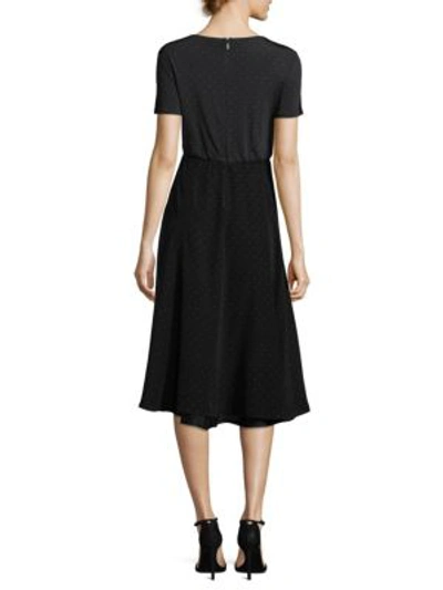 Shop Max Mara Sandolo Short Sleeve Polka Dot A-line Dress In Black
