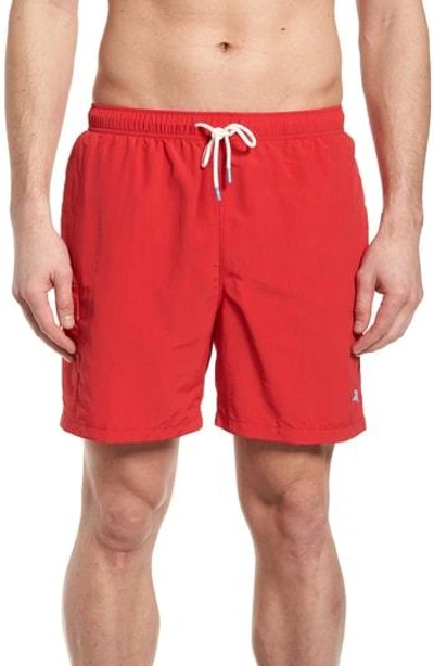 Shop Tommy Bahama Naples Coast Swim Trunks In Electric Coral