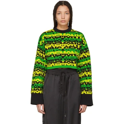 Shop Opening Ceremony Green Racer Logo Cropped Sweater In 3407 Green