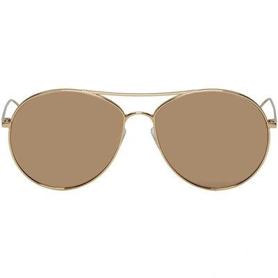 Shop Gentle Monster Gold Ranny Ring Sunglasses In 032(14m) Go