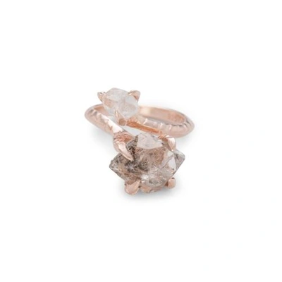 Shop Bj0rg Jewellery Herkimer Claw Ring Rose Gold L