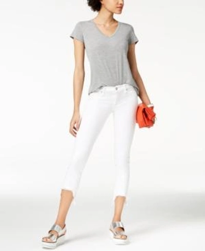 Shop Hudson Cropped Skinny Jeans In Destroyed Optical White