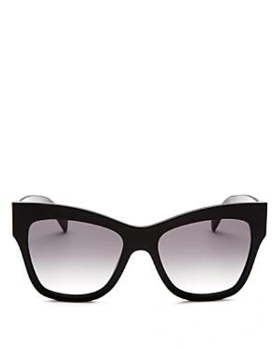 Shop Moschino Women's 011 Square Sunglasses, 54mm In Black/dark Gray