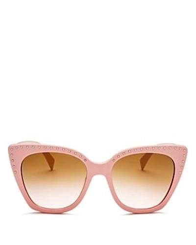 Shop Moschino Women's 005 Cat Eye Sunglasses, 53mm In Pink/brown