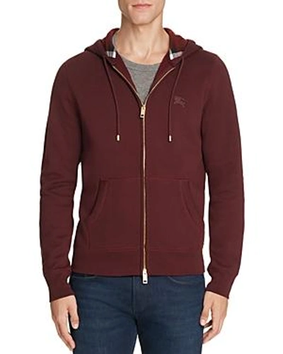 Burberry Claredon Full Zip Hoodie In Deep Claret ModeSens