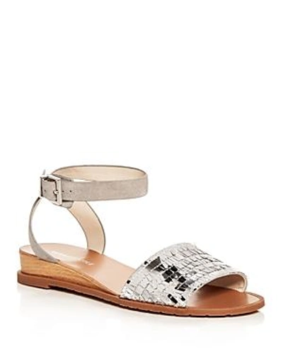Shop Kenneth Cole Women's Jinny Suede & Sequin Demi Wedge Sandals In Silver