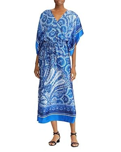 Shop Ralph Lauren Lauren  Paisley Maxi Dress In Blue Multi