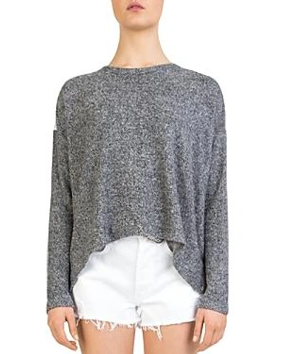 Shop The Kooples Lace-back Fleece Sweatshirt In Gray