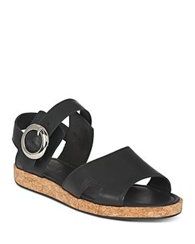 Shop Whistles Women's Maddox Leather & Cork Ankle Strap Sandals In Black