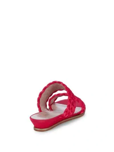 Shop Aperlai Braided Wedge Slides In Blue