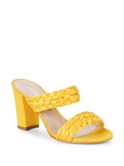 Shop Aperlai Braided Open-toe Sandals In Yellow