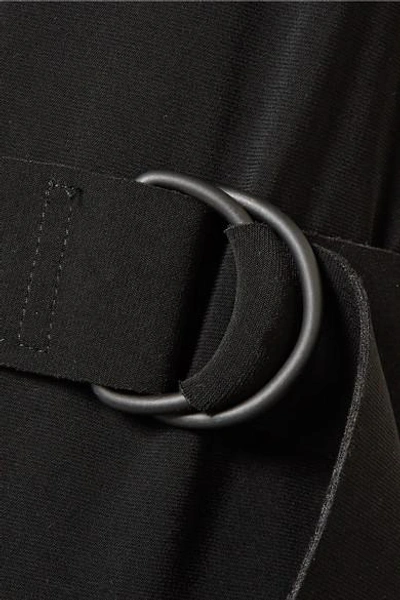 Shop Norma Kamali Belted Stretch-jersey Jumpsuit In Black
