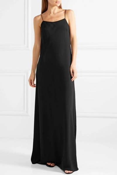 Shop The Row Ebbins Crepe Maxi Dress In Black