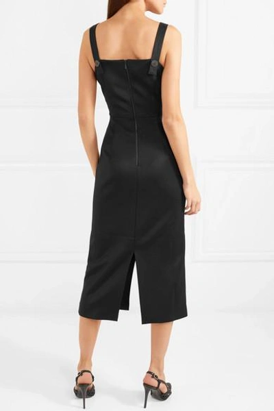 Shop Cefinn Twill Midi Dress In Black