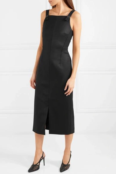 Shop Cefinn Twill Midi Dress In Black