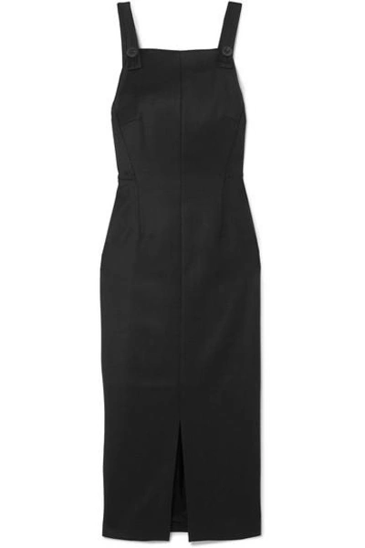 Shop Cefinn Twill Midi Dress In Black