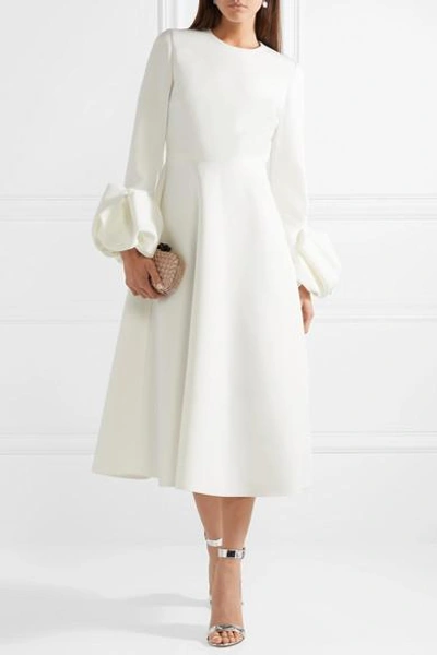 Shop Roksanda Ruffled Crepe Midi Dress In Ivory