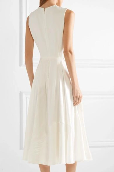 Shop Roksanda Keanu Silk-crepe And Faille Midi Dress In Ivory