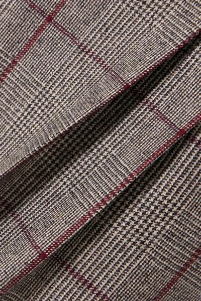 Shop Brunello Cucinelli Prince Of Wales Checked Wool Pants In Brown