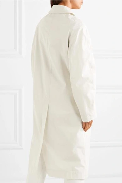 Shop Lemaire Wool Trench Coat In White