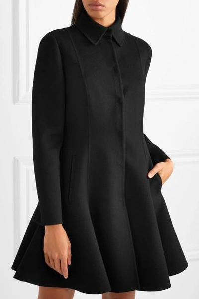 Shop Valentino Wool And Cashmere-blend Coat In Black