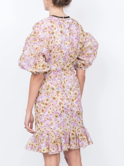 Shop Giambattista Valli Floral Print Peplum Hem Dress