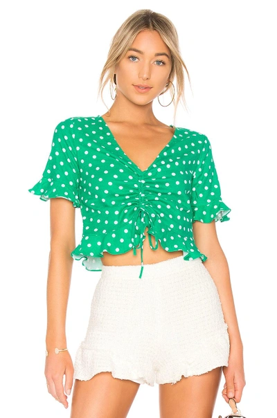 Shop L'academie The Lucia Blouse In Green