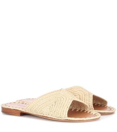 Shop Carrie Forbes Salon Raffia Sandals In Beige