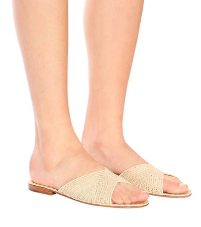 Shop Carrie Forbes Salon Raffia Sandals In Beige